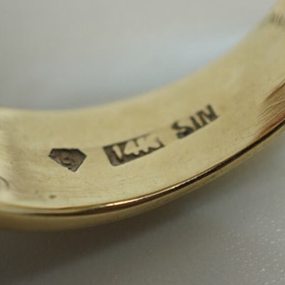 14K Yellow Gold Pearl & Diamond Band Ring Size 9.25 Vintage Estate - Picture 13 of 13